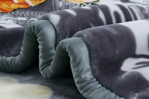 Image of Nestl Korean Mink Blanket Queen Size - 9 Lbs Velvet Fleece Korean Blanket - 2 Ply Warm & Thick Winter Blanket - Wrinkle & Fade Resistant - 79 x 94 Inches (Grey)