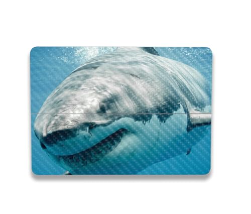 Image of MightySkins Carbon Fiber Skin Compatible with Microsoft Surface Laptop Studio 2 (2023) Full Wrap Kit - Great White Shark | Protective, Durable Textured Carbon Fiber Finish | Made in The USA