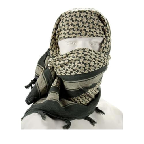 Image of Cotton Shemagh Keffiyeh Scarf - Lightweight Tactical Desert Head Neck Wrap, Sun Protection Outdoor Scarf for Summer Hiking