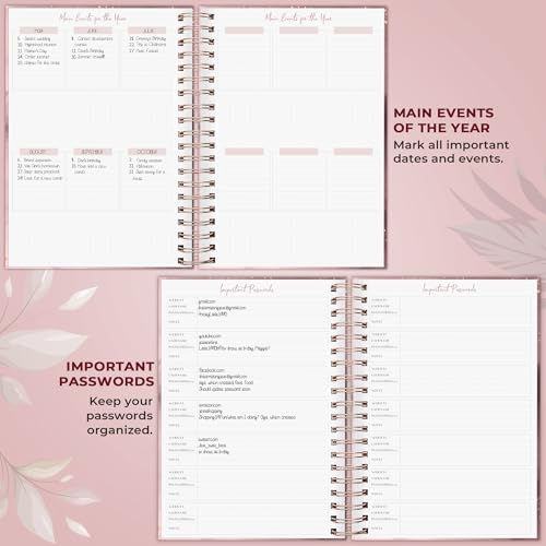 Image of PLANBERRY Large Hourly Schedule Planner Premium - Undated Organizer for Productivity, Time Management & Budget, 8x10.4″ (Rose Gold)