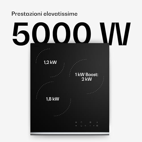 Klarstein Verosteel - Piano Cottura In Vetroceramica | 3 Zone | Minimalista, Potente | 5000 W | 45 Cm - 3