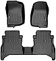 SMARTLINER Custom Fit Floor Mats 2 Row Liner Set Black Compatible with 2020 - 2023 Jeep Gladiator with Non Lockable Rear Underseat Storage