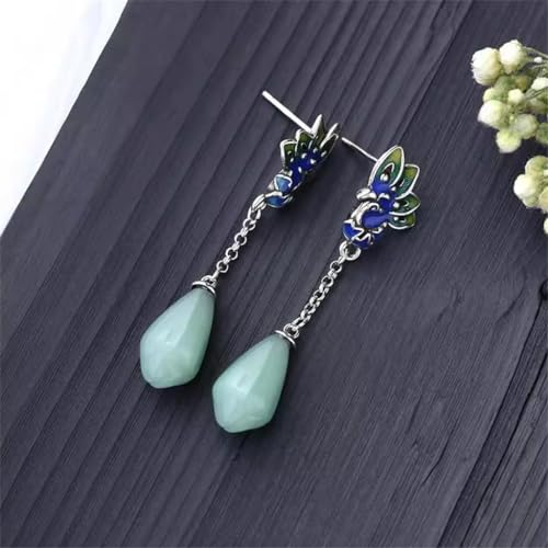 Boucles d'oreilles chinoises fleur en émail rétro idée cadeau original