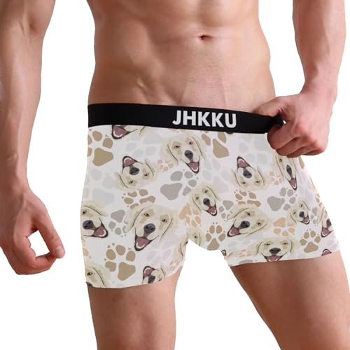 Men's Boxer Briefs Golden Retriever Dog Boxer Shorts Soft Comfort Trunk Underwear for Men No Fly4