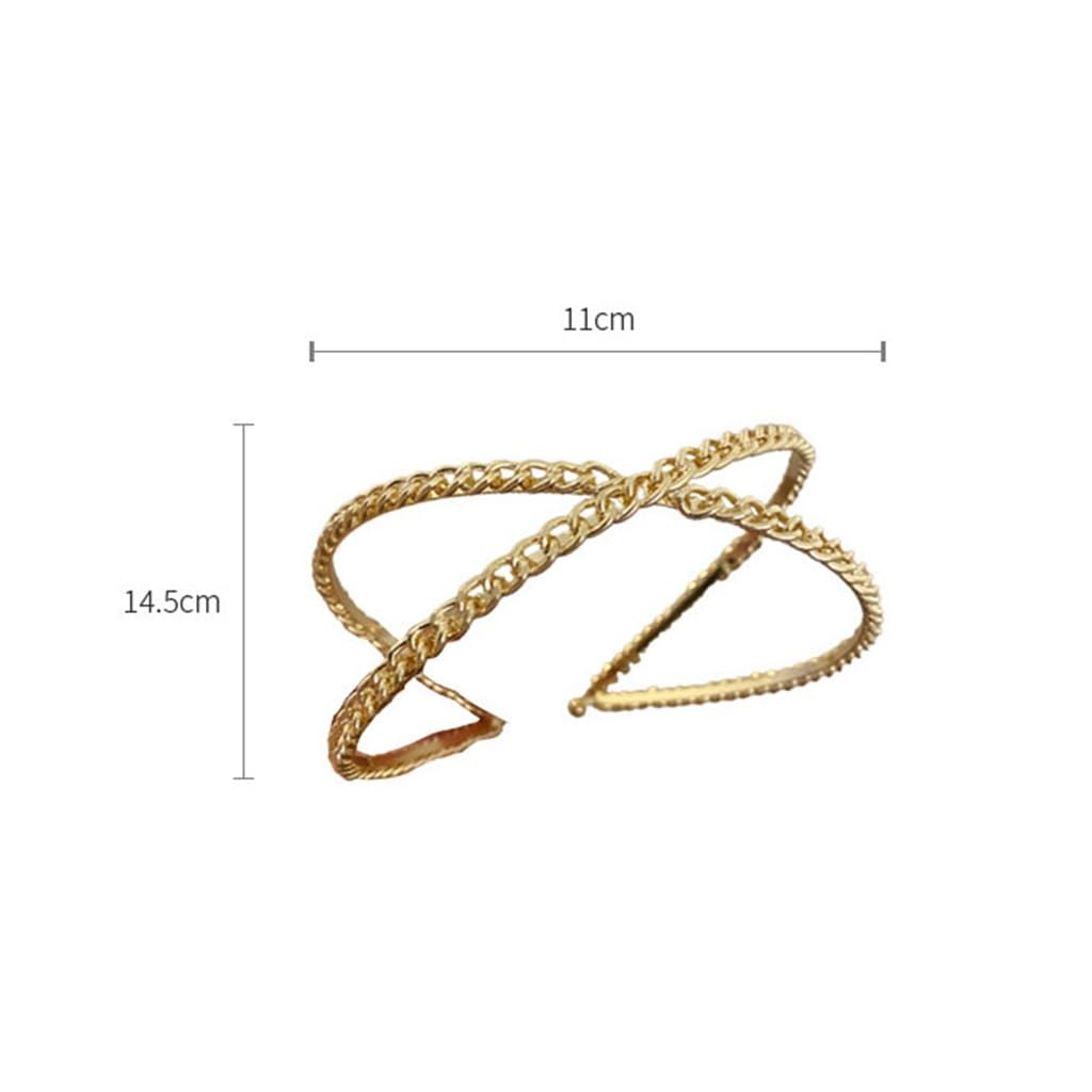 fasce per capelli da donna Fasce for capelli a forma di croce con strass Accessori for capelli con fascia for capelli stampa quotidiana