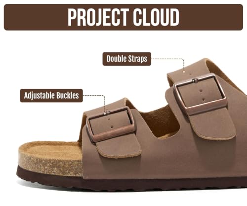Image of Project Cloud Mens Sandals, 100% Genuine Leather Mens Slides (Heritage)