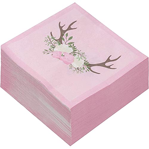 Baby Shower Party Supplies, Pink Paper Napkins (6.5 X 6.5 In, 150 Pack) #TOP4