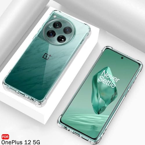 Image of TheGiftKart Crystal Clear Back Cover Case for OnePlus 12 5G | Raised Bumps for Camera & Screen Protection | Ultra Clear Soft Silicone Back Cover Case for OnePlus 12 5G (TPU, Transparent)