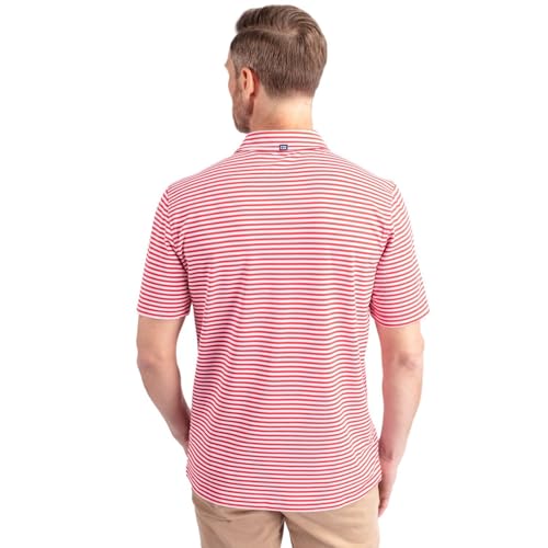 Image of Cutter & Buck Mens Short Sleeve Virtue Eco Pique Stripe Recycled Mens Big and Tall Polo