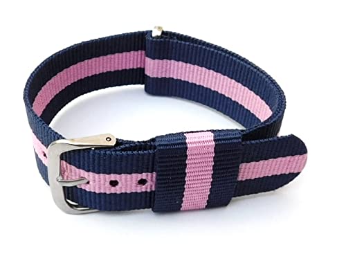 20mm Stech Nylon Nato Strap For Watch (Blue/Pink/Blue) (B09QJYPPHJ) Amazon Price History, Amazon Price Tracker