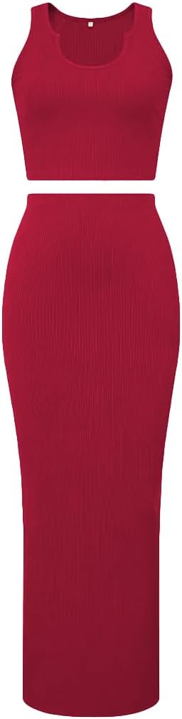 Nimsruc 2 Piece Outfits for Women Sexy Bodycon Skirt Set Summer Casual Matching Sets - Image 5
