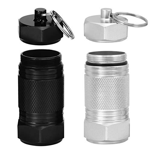 EXCEART 2 Pcs Caixa de PÃ­lula Chaveiro Mini Caixa de PÃ­lula PortÃ¡til Caso de PÃ­lula de AlumÃ­nio