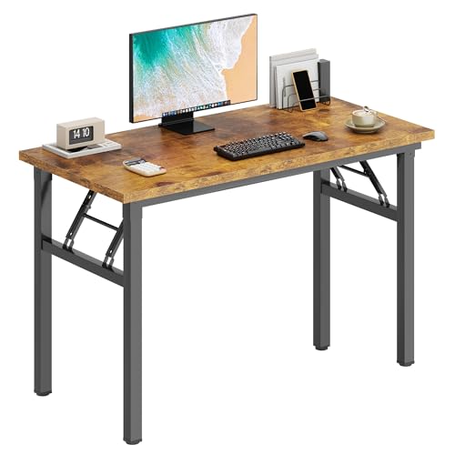 Image of DlandHome 39.4 Inch Small Folding Computer Desk for Home Office, Retro