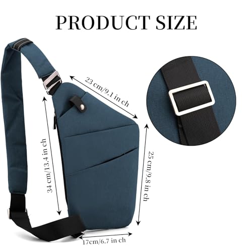 Image of Anti Theft Crossbody Bag,Sling Bag for Women Men,Multi-pocket Chest Shoulder Bag for Travel, Sport, Work