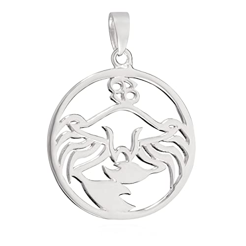NKlaus 21mm Kettenanhänger Sternzeichen Krebs 925 Silber glanz Anhänger Horoskop Zodiac 14121