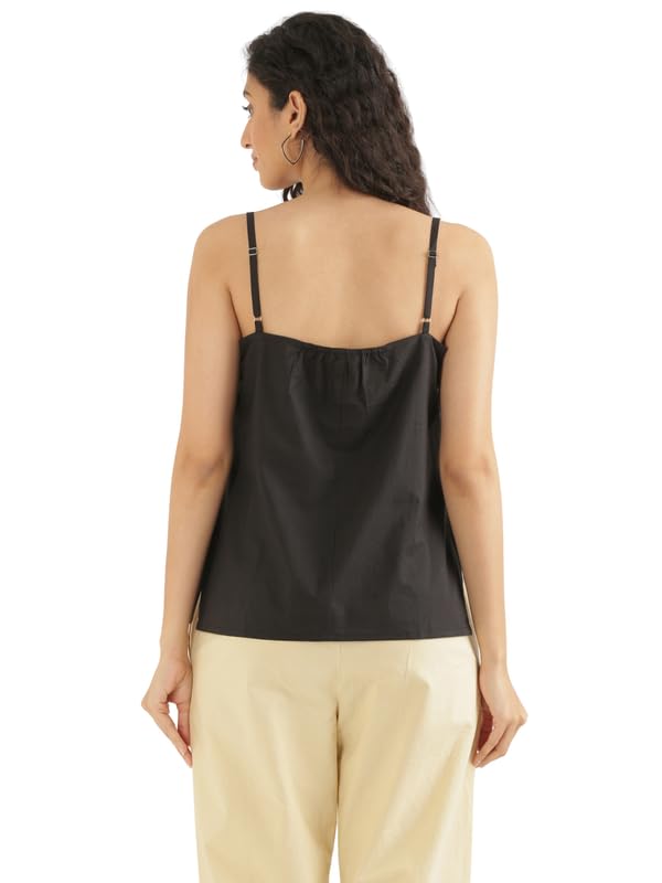 Image of SAADAA Women's 100% Cotton Camisole Top | Soft & Breathable Cambric Fabric | Adjustable Straps, Square Neckline | Comfortable All-Day Wear