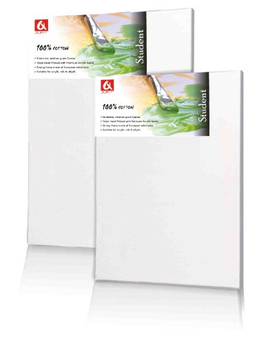 Quantum Art - Lona elástica para estudiantes, 100% algodón, color blanco, 20 x 30 cm