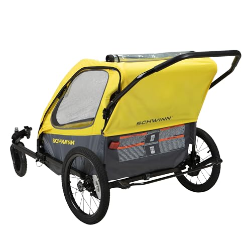 Schwinn Willow River Double Trailer With Stroller Kit And Aluminum Frame Design For Bike Child Carrier Trailers thumb #5