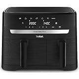 Tefal Dual Freidora sin aceite, Capacidad 8.3 L, 2 cajones de 5.2 L y 3.1 L, 7 programas automáticos, Pantalla digital, Air Fryer EY901810