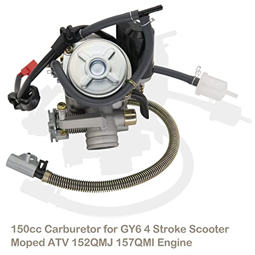 Gy6 150Cc Carburetor For Gy6 4 Stroke Scooter Moped Atv 152Qmj 157Qmi Engine, 150 Cc Carburetor High Performance Pd24J 150Cc Carb With Intake Manifold 42Mm Air Filter By Bootop Pin #TOP5