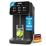 smardy blue tayma Osmoseanlage Auftisch – Umkehrosmoseanlage mit 5 Temperaturen & Heißwasser bis 90 °C, 5-stufige Wasserfilteranlage für Trinkwasser, ohne Festwasseranschluss, mobil für Küche & Van