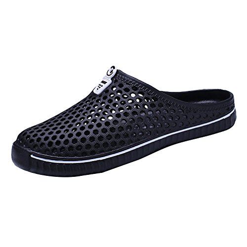 Meedot Unisexe Chaussons Slippers Femmes Eau Chaussures Hommes Sabots Plage Chaussures Bain Pantoufles Intérieur De Plein Air Loisir Chaussures Slip-on Chaussures Glisser sur Creux Chaussures Noir 43