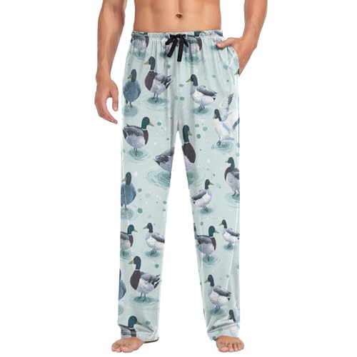 Cute Mallard Ducks Pajama Pants Farmhouse Animals Men's Pajama Bottoms Lounge Sleepwear PJs Lightweight Sleep Pants XL3
