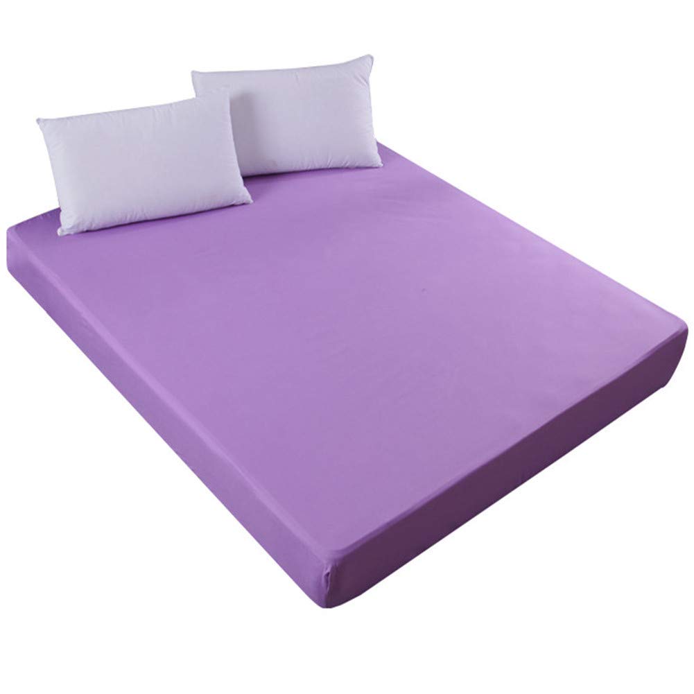 GODGETS Extra Elastic and Resistant Fully Enclosed Mattress Cover Waterproof Mattress Protector Dustproof Bed Cover,Light Purple,160x200x25 CM — image 1
