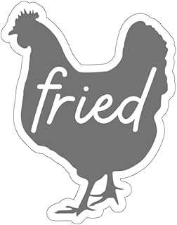 Teegarb Letter Blanket Calcomanía divertida de Foodie Treats pollo, aves de corral, gallina, gallina, granjero, novedad, pepitones fritos, calcomanías para laptop y coche, 6 x 6 pulgadas, color blanco