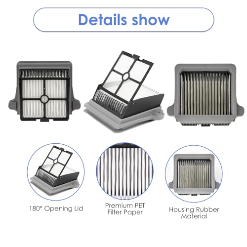 Image of (4 Pieces) Floor ONE S7 Pro HEPA Filters Compatible With Tineco Floor ONE S6 / iFloor 5 Breeze Complete Wet Dry Vacuum Cleaner, Replacement Parts (Note: Not compatible with Floor ONE Stretch S6)