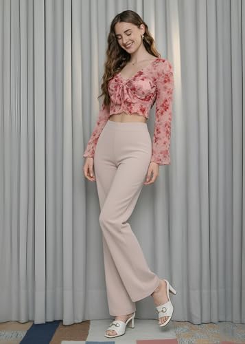 Image of Stylish Straight Fit Trouser for Women Trendy High Waist Trousers for Casual Wear