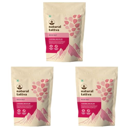Image of Natural Tattva Himalayan Pink Salt 500g | Natural Crystal Sendha Namak for Cooking & Wellness | Unrefined & Mineral-Rich Rock Salt (Pack of 3)