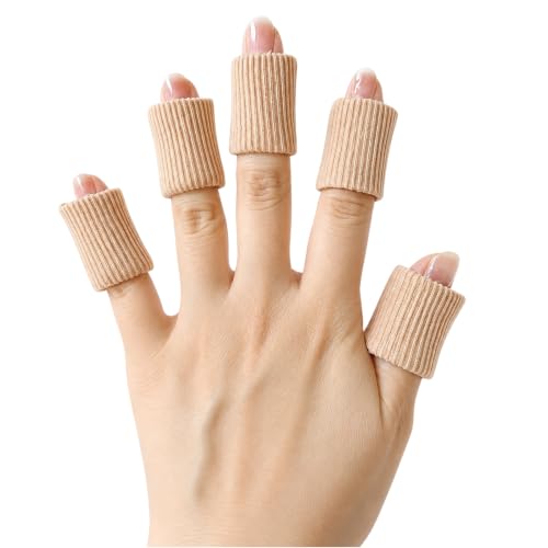 Anti Skin Picking Finger Covers, Silicone Finger Protectors for Nail Biting and Hair Pulling, Reusable Finger Guards, 2 Sizes 10 Pack