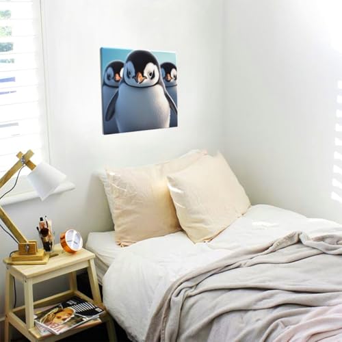 Impression sur toile pingouin décoration murale maison salon 30 cm