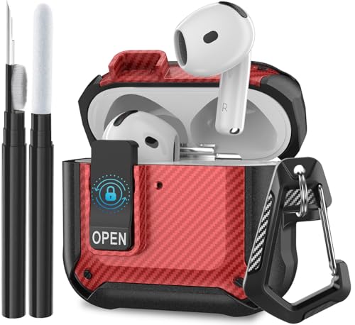 OTOPO AirPods 4 �P�[�X�J�o�[ �N���[�i�[�L�b�g�t�� �Z�L���A���b�N�N���b�v �N�[�� ���ȃP�[�X Airpods��4���� 2024�p �n�[�hTPU�ی�J�o�[ Airpod 4�[�d�P�[�X ���b�h