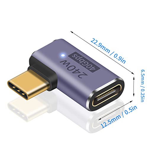 undefined Poyiccot USB C L字 アダプタ240W 、USB-C 延長コネクタ、L型 Type C 変換アダプタ 40Gbps、8K@60Hzビデオ出力 USB-C 3.2 Gen2 Type-Cオス-メス 延長コネクタ LEDライト付き タイプC 延長 アダプタ 対応Thunderbolt 4/3、MacBook Pro/Air、HUB,2個 の商品画像 6