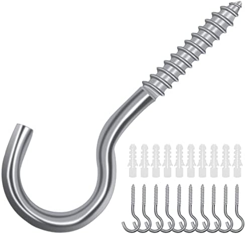 KALIONE Lot De 4 Crochets En Forme De U En Acier Inoxydable Pour Plafond Et Mur Avec Vis