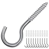 LTStore 10 Stück Schraubhaken M6x80mm, Edelstahl Schraubhaken Geeignet für Hängematten, Markisen, Hängesessel, Festkabel, Gondeln (M5-65)