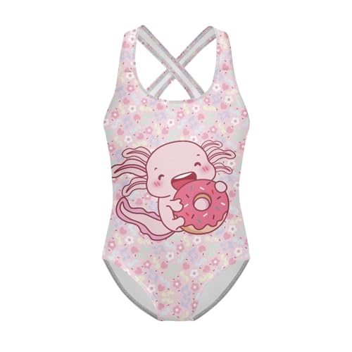 Swimsuits for Girls Playful Bathing Suit Quick-Dry One-Piece Swimwear with Cross-Back Straps Hawaiian Summer Beach