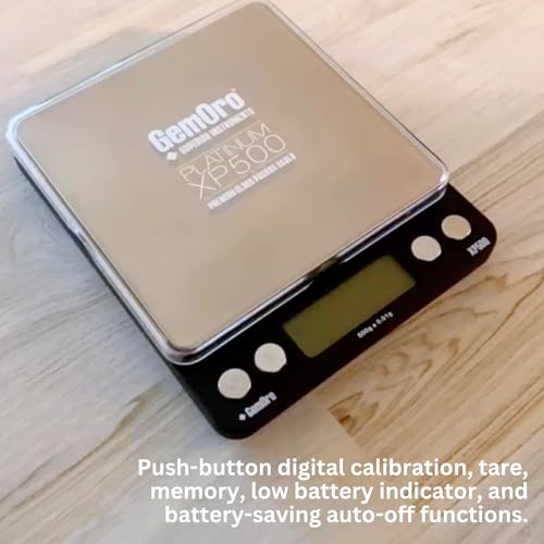 gemoro platinum xp500  durable precise jewelers countertop portable pocket scale  digital precision tool with expert professional reading amp accuracy 500g x 001g readability silver