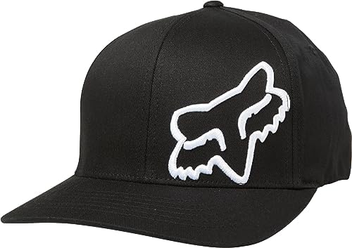 Fox Men's Flex 45 Flexfit Hat Black/White Cap, Black - Black/White