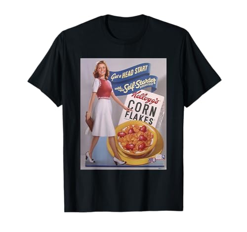 Kellogg's - Corn Flakes Frühstückszerealien Get A Head Start Vintage Werbung T-Shirt