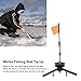 VGEBY Ice Fishing Tip Up, Ice Fishing Pole Flag with Reel Triangle Base Foldable Winter Fishing Rod Flag Pole Accessories Tip Ups Ice Fishing