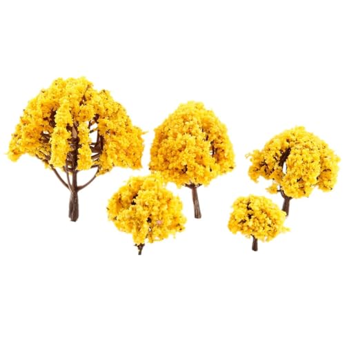 20 model trees train paysage d'automne avec fleurs oranges HO OO - 7