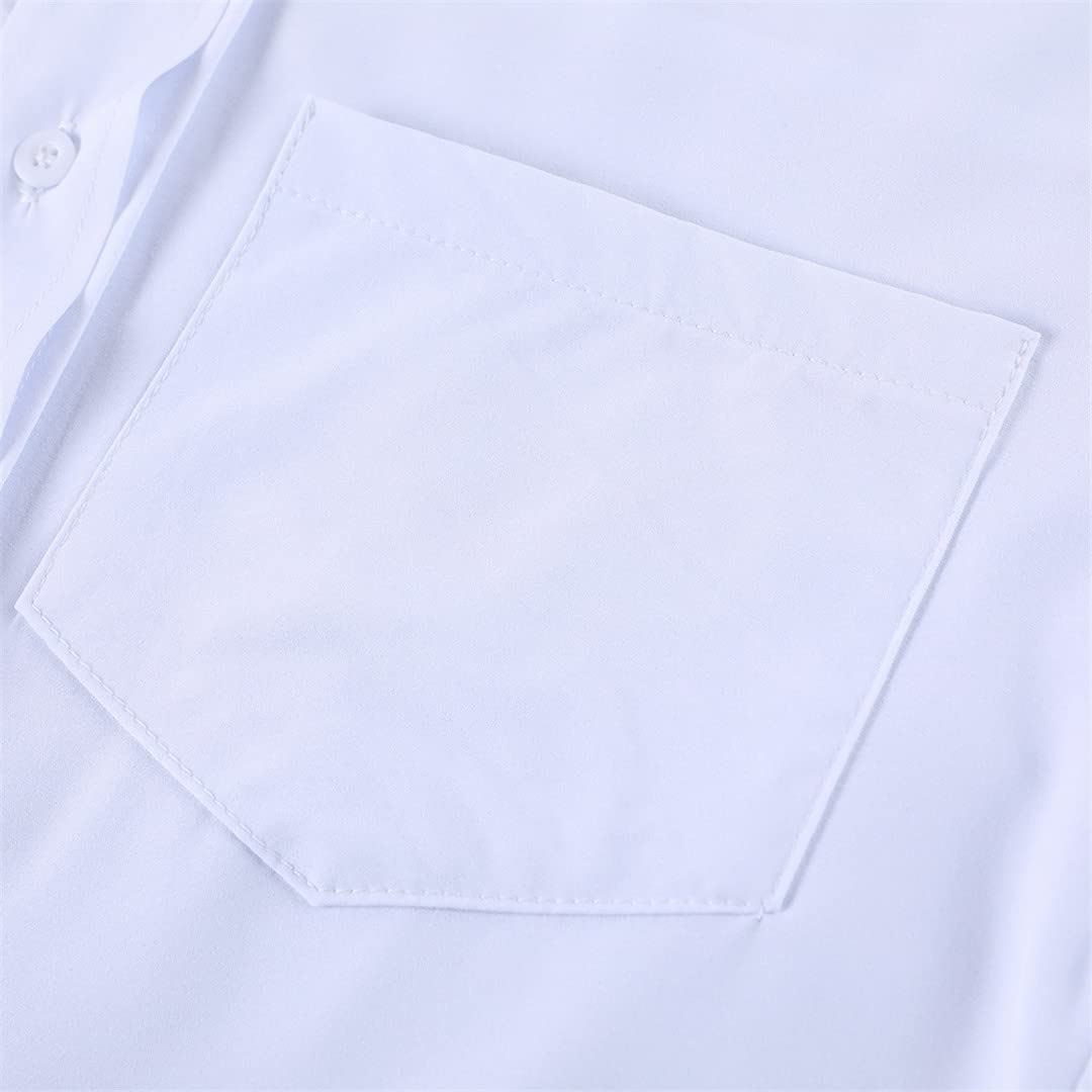 Dninmim Primavera Autunno Fidanzato Bianco Allentato Camicia Oversize Tasca Casual Button Top