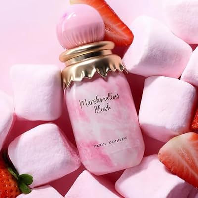 Paris Corner | Marshmallow Blush EDP | A Unique Gourmand Marshmallow Strawberry Perfume for Women | Long-Lasting Sweet Scent Fragrance for Daily Use (3.4 Fl Oz)