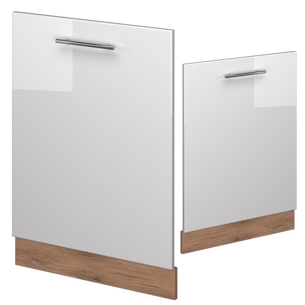 Vicco Panel przedni zmywarki "Fame-Line", Biały wysoki połysk, 60 cm | BP Antracyt, à combiner avec d'autres modules de la série Fame-Line