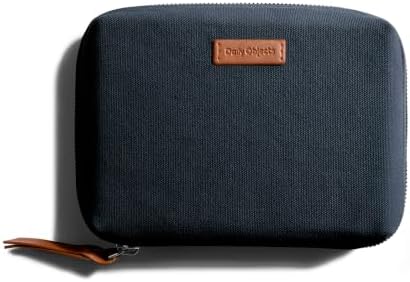 DailyObjects Travel Digital Accessories Storage Bag | Portable Gadget Organizer Case | Regular Zippered Tech Kit Organizer Pouch for Memory Cards - Blue, Canvas, 21 Centimeters