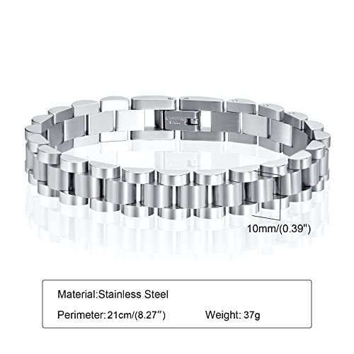 MPRAINBOW 18K Gold Plated Chain Link Bracelet, Stainless Steel Crystal Friendship Bracelets Bangle,Watch Band Chains Wristband Jewelry with Adjust Tool - Thumbnail 4