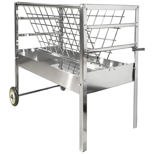 65LBS 2-in-1 Hay Feeder with Wheels